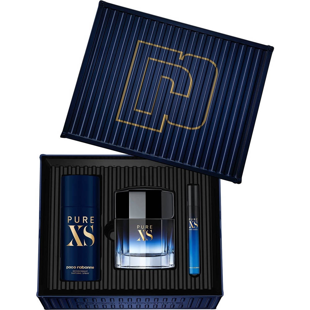 Pure XS by Paco Rabanne 100ml EDT 3 Piece Gift Set Beard